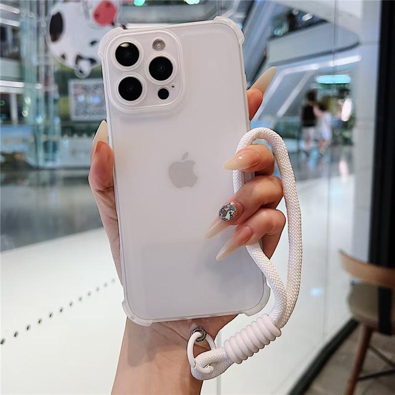 

Новый Матовый Прозрачный Чехол для Телефона со Шнурком для Xiaomi POCO X7 Pro M7 F7 F6 F5 X6 X5 M6 Pro C65 C75 C71 Противоударный Чехол с Ремешком на Запястье POCO X5 Pro 5G белый