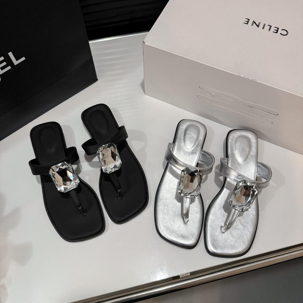 Fashion Women Wedges Sandals Elastic Ankle Strap Casual Beach Shoes Slingback Toe Post Bohemian Beaded Sandals Flip Flops Flats