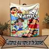 Custom Name Personalized Crayon Shin Print Blanket, Home Decor, Bedroom, Sofa, Camping, Couch, Gifts for Birthday Christmas