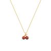 Little Wine Red Cherry Pendant Necklaces For Women Fashion Personality Fruit Golden Chain Necklace Party Zircon Birthday Gifts
