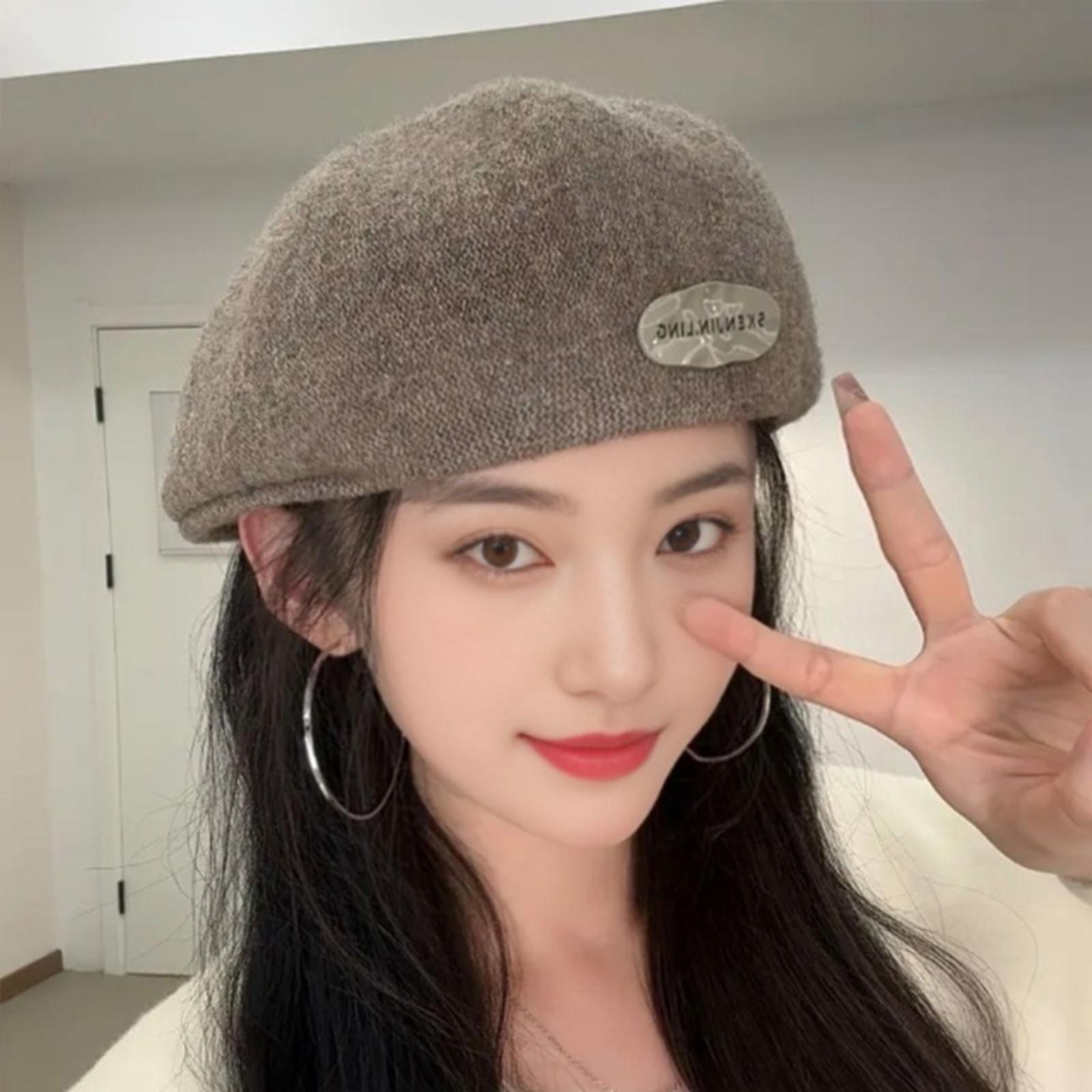 

Зимняя кепка вперед Универсальный берет-двусторонний One Size хаки