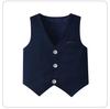 Completo estivo per bambini in stile britannico: Camicia a maniche corte, Pantaloncini, Gilet per ragazzi.