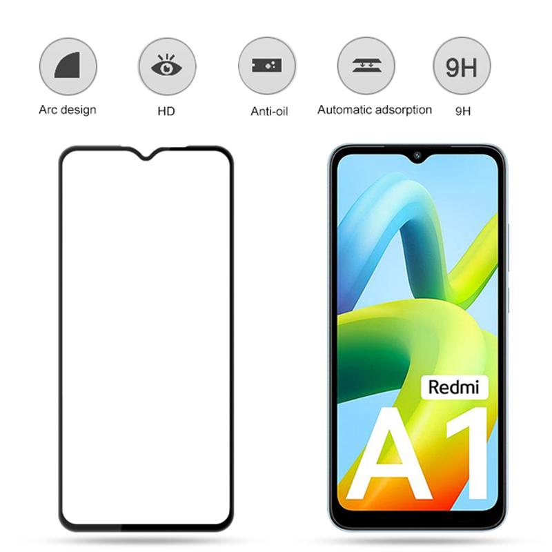 

MOCOLO For Xiaomi Redmi A1 4G/A2 4G Silk Printing Full Glue Tempered Glass Screen Protector Anti-explosion Film Black