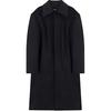 FW23 Split Design Wool Blend Tacked Pleated Long Trench Coat Men Coats Black WD-CT3-23-001-M-BK