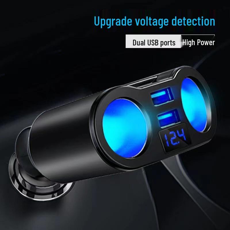 Dual USB Quick Charge Car Lighter Splitter with Rotating Display