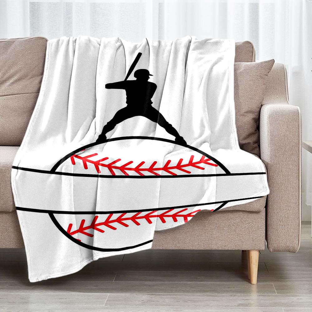 Baseball Theme Printed Blanket - Perfect for Couch, Bed, Travel & Outdoor Use | Machine Washable, Cozy & Durable.