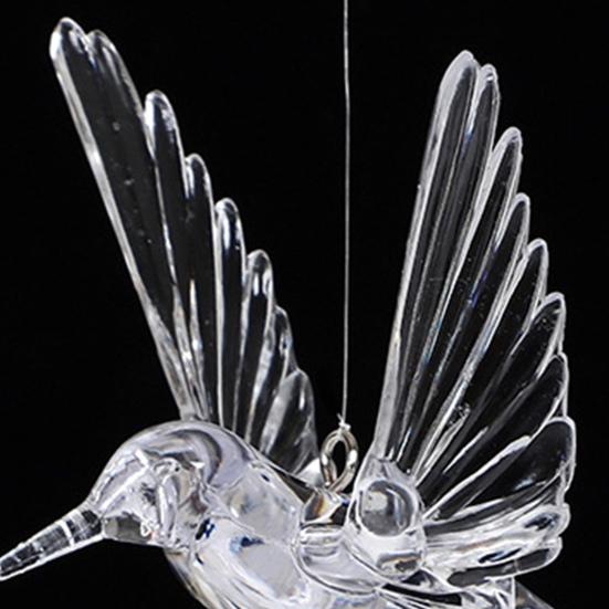 Hummingbird Hanging Ornaments Transparent Flying Birds with Hooks for Ceiling Decor Wedding Christmas Party Supplies