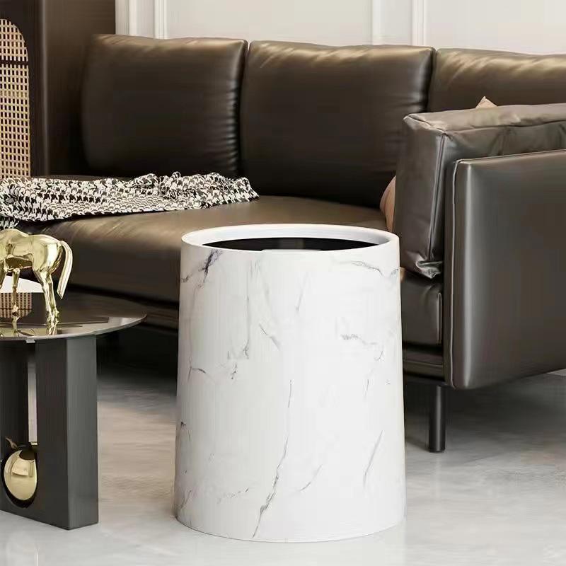 

Скандинавський стиль Кошик для паперу великої місткості Ретро мармур для спальні, вітальні, ванної кімнати та готелю.