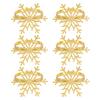 1/2/6Pcs Golden Metal Napkin Ring Faux Pearl Decor Snowflake Design Winter-themed Napkin Holders Weddings Parties Table Decor