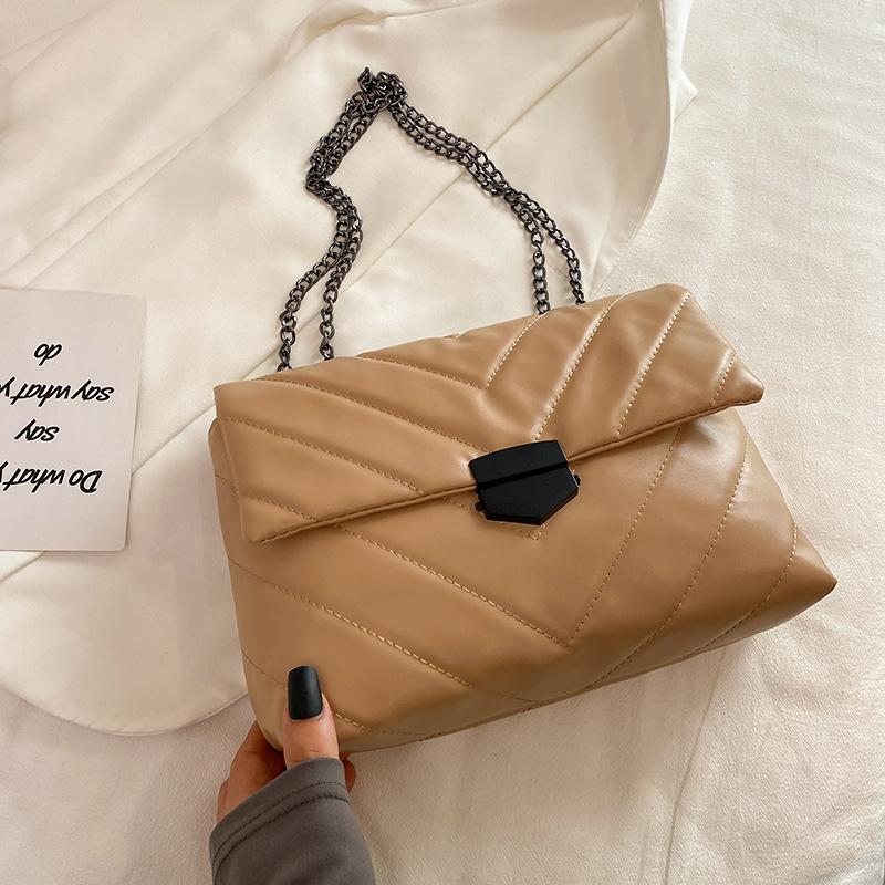 Trendige Retro-Damen-Achseltasche 2025 neue einfache Mode-Kette Umhängetasche ausländischer Stil Rauten-Schulter kleine quadratische Tasche