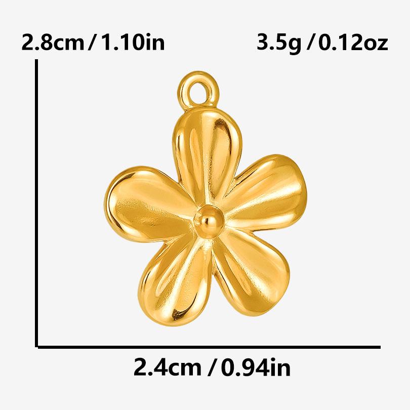 6pcs Real Gold Plated Sun Moon Star Charm Cross Stainless Steel Charms For Jewelry Making Supplies Flower Heart Handmade Pendant