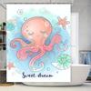 Stilvorhang mit süßem Traum-Oktopus-Design Wasserdichte Dekoration für das Badezimmer Verschiedene Größen erhältlich in sanften Pastellfarben