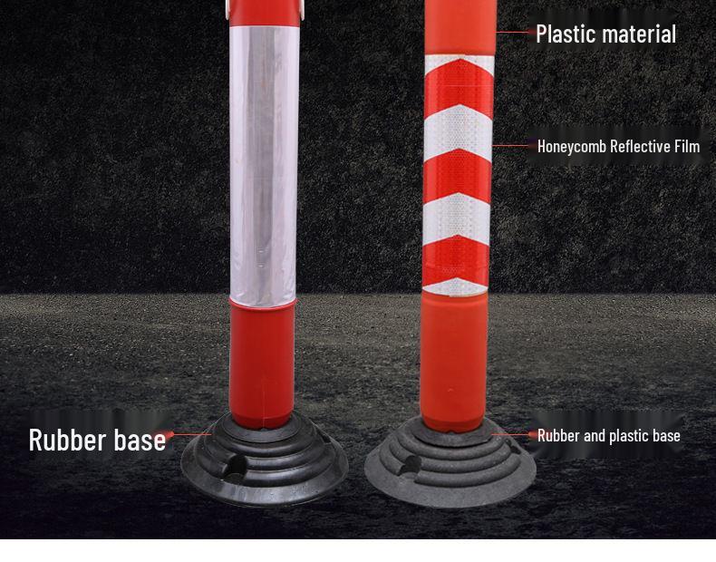 80cm Reflective Tumbler Warning Post - Removable Road Barrier Guardrail & Anti-collision Post