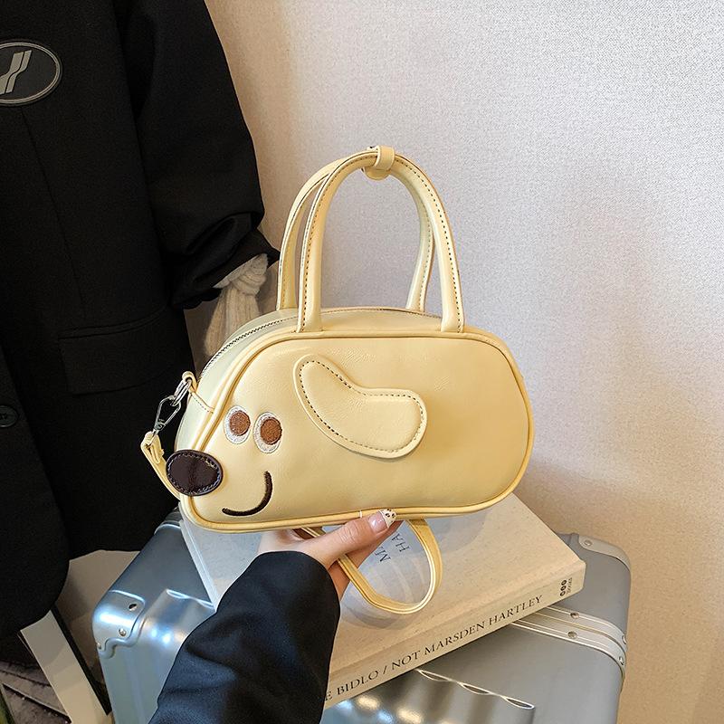

New autumn and winter dachshund dog bag retro fashion handbag messenger bag baguette underarm bag commuter shoulder bag жёлтый
