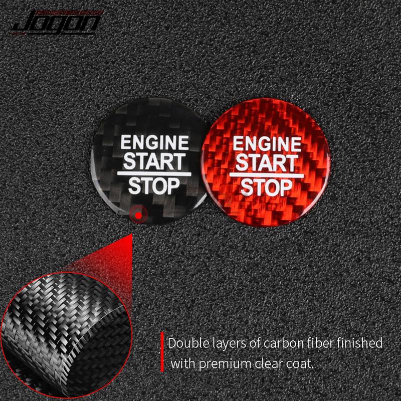 For Dodge Challenger SRT 2015- Carbon Fiber Car Engine Start Stop Button Switch Sequ Sticker Trim