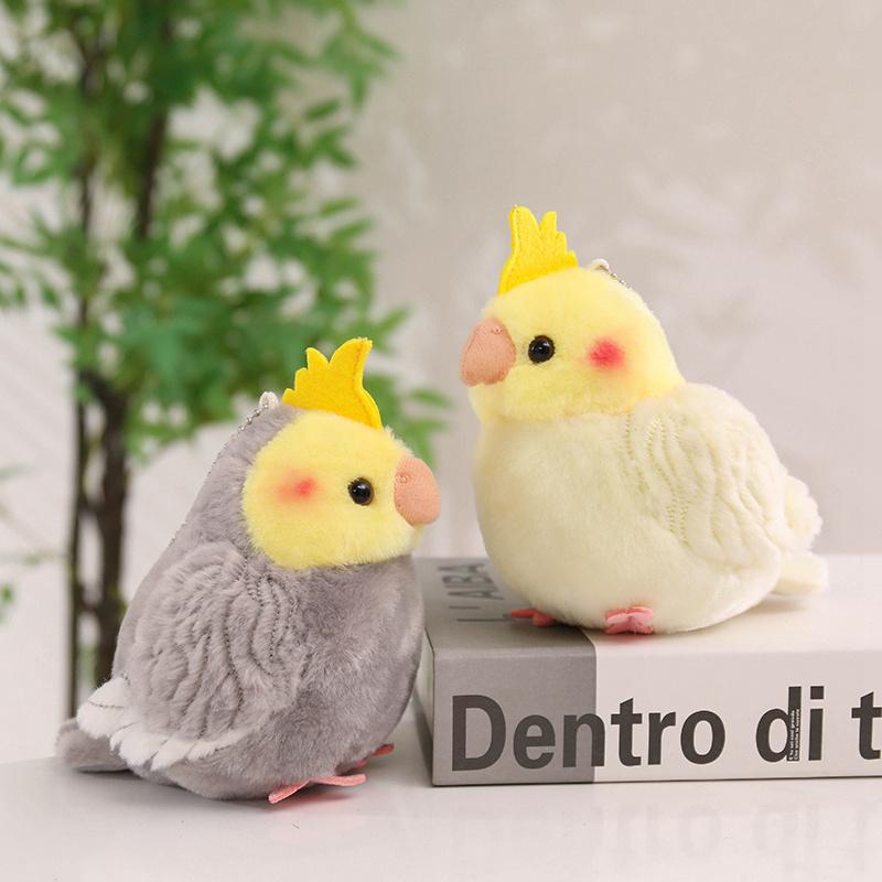 13cm Mini Colorful Parrot Plush Toys Delicate Cute Lifelike Bird Hanging Doll Kawaii Keychain Bags Decor Pretty Desktop Pets
