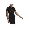 Adidas Breathable Casual Printed Logo Sports Short Sleeve T-Shirt Women Tops Black HB7127