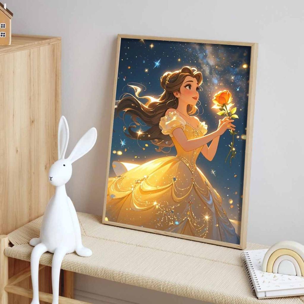 DIY Diamond Painting The Rose and The Princess Cross Stitch Kit Mosaic Art Diamond Painting Full Circle Diamond Home Decoration