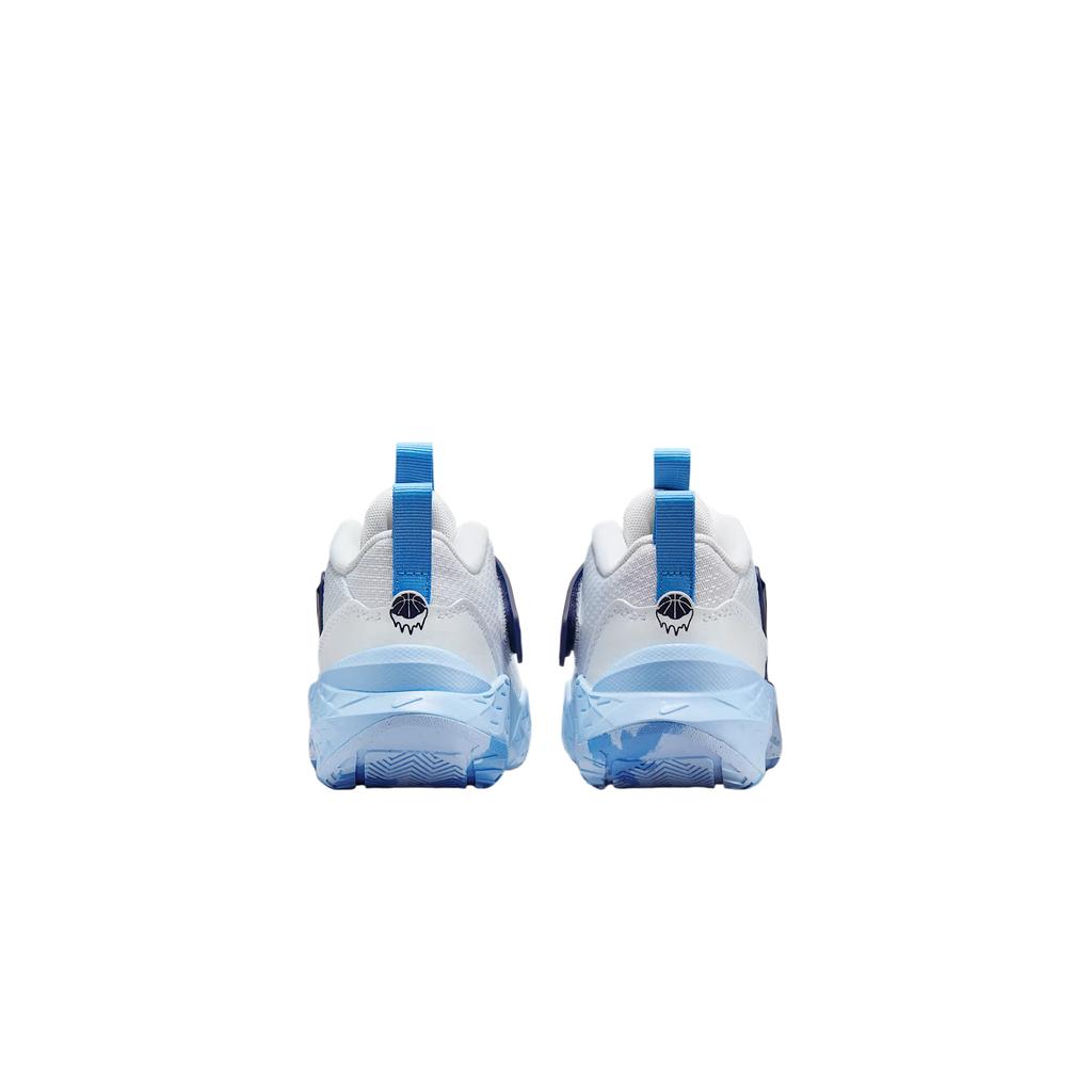 Nike Team Hustle D12 PS Psychic Blue Kids Sneakers White Midnight-Navy University-Blue HF6280-100