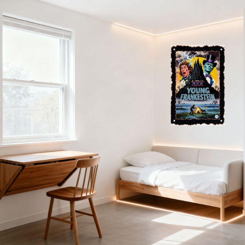 Mel Brooks' Young Frankenstein Vintage Metal Tin Sign - Gothic Castle & Characters Art, Retro Wall Decor for Home Bar Man Cave