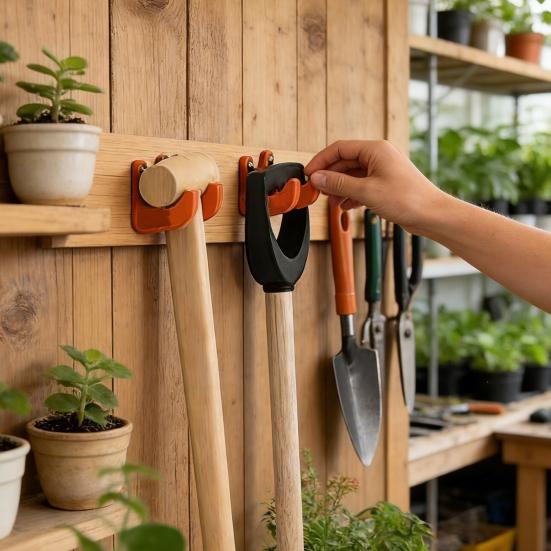 1/2Pcs Garden Tool Holder with Screws Wall Mount Workshop Shed Garage Tool Hanger Heavy Duty Mop Broom Rake Shovel Storage Hook Rack