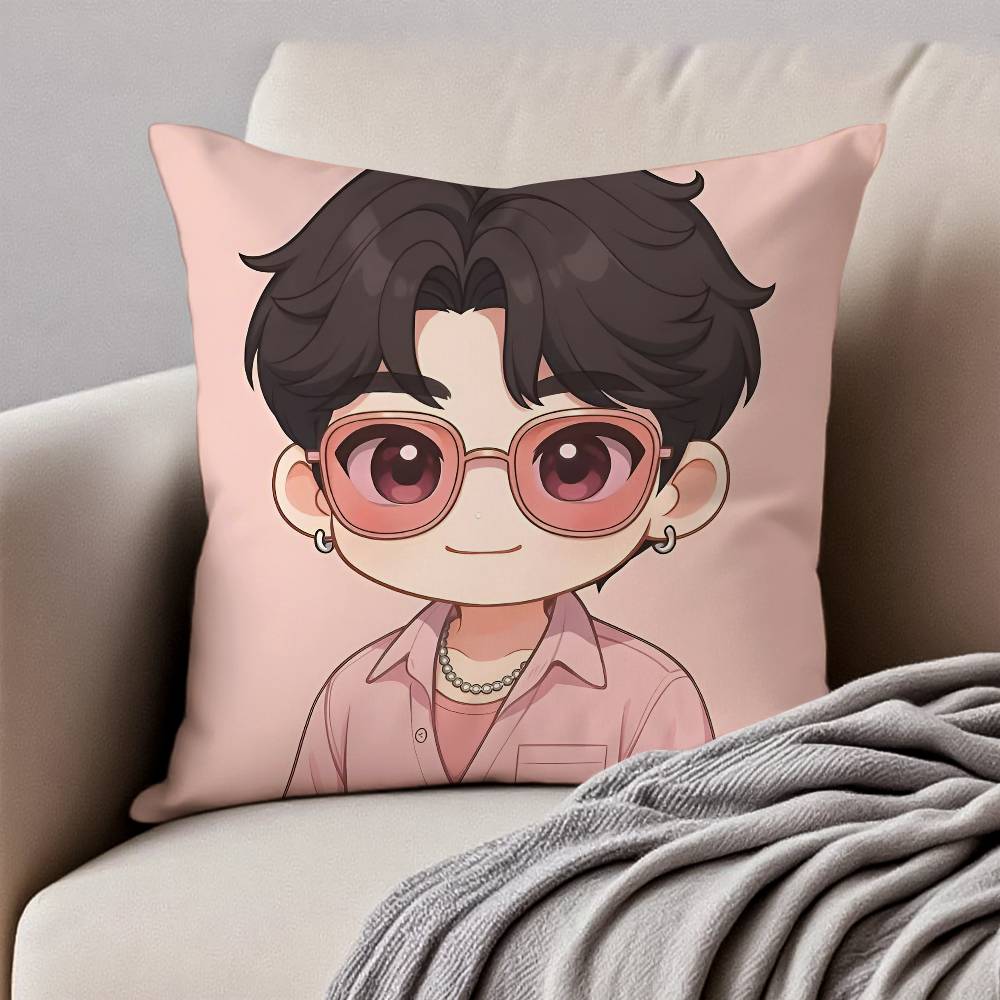 Movie S-Sajas B-Boys Pillow Case Anti-Dustmite Pillowcase Invisible Zipper Silky Short Plush Sofa Cushion Cover