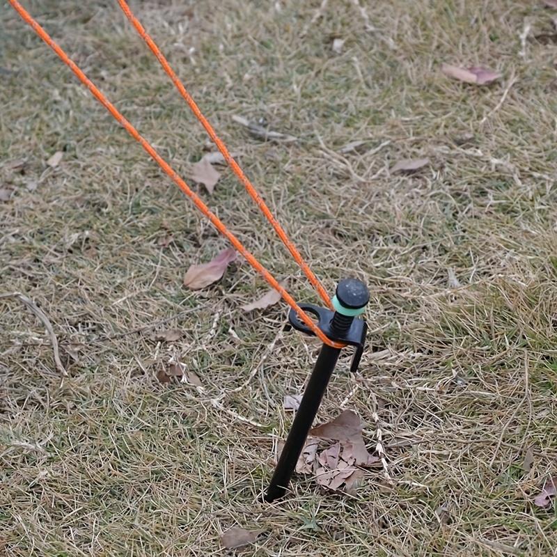 4 4-meter Wind Ropes and 4 Double Hole Wind Rope Buckle Components Outdoor Camping Tent Wind Rope Ceiling and Ground Nails Night Reflective Rope Set