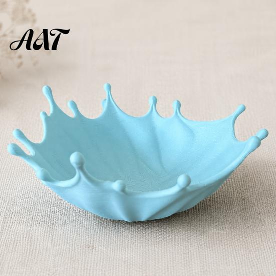 Boho Home Decor 3D Printed Jewelry Tray for Rings Earrings Bracelets, Ocean Splash Small Trinket Holder Dish, Decorative Desktop Organizer Vanity
