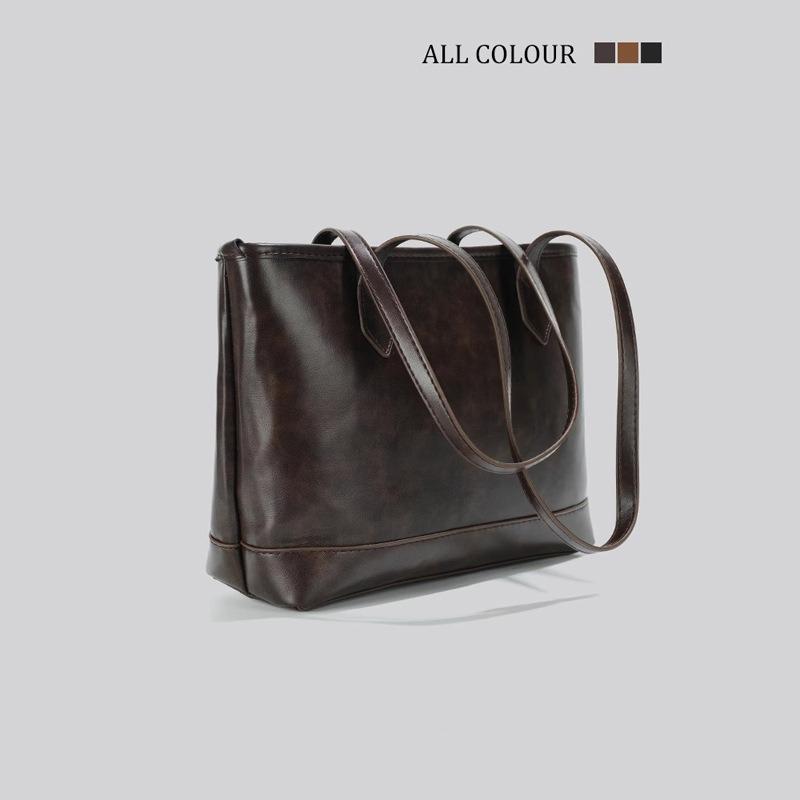 Premium retro large-capacity bag autumn and winter new fashion commuter shoulder bag versatile tote bag