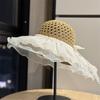 New Lace Straw Fisherman Hat for Women, Summer Wide-brimmed Sun Protection Breathable Hollow-out Sun Hat, Vacation Casual Hat, Trendy