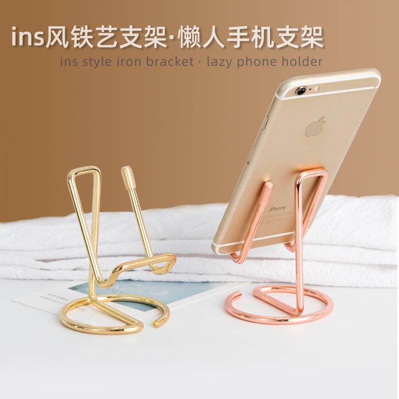 Creative Mobile Phone Tablet Stand Desktop Live Broadcast Metal Lazy Iron Mobile Phone Support