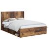 Bed Frame with Storage Space and Headboard Reclaimed Wood Look 120 X 190 Cm
