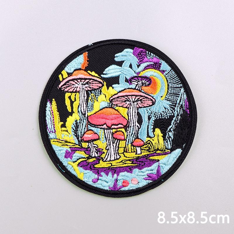 Outdoor Bergstickerei Aufnäher Aufbügler Aufnäher Für Kleidung Aufkleber Cartoon Pilz Applikation DIY Aufnäher Auf Kleidung Abzeichen