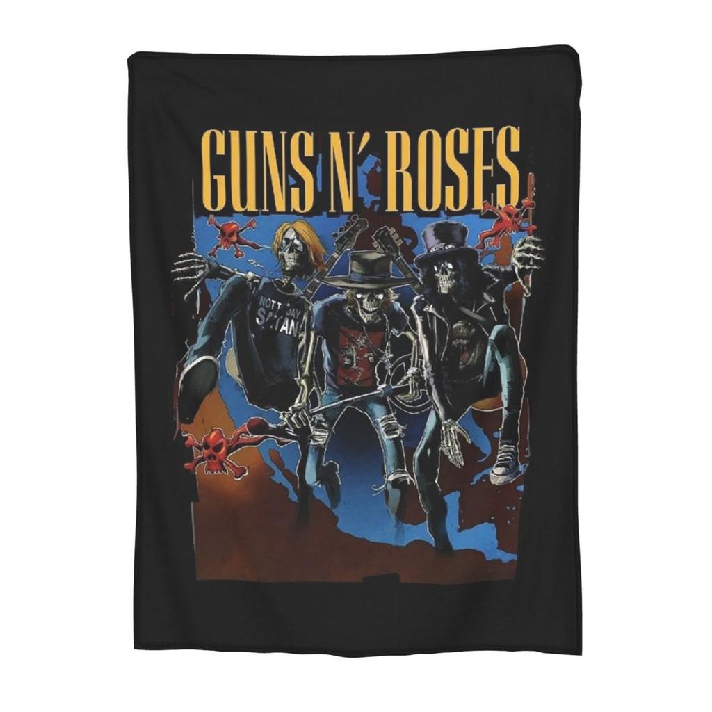 Guns N Roses Blanket Fleece Sofa Throw Blanket Warm for Couch Bedding Travel Throws Bedspread Quilt