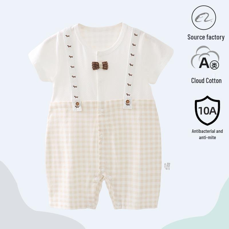 Antibacterial Summer Short-Sleeve Newborn Cotton Bodysuit