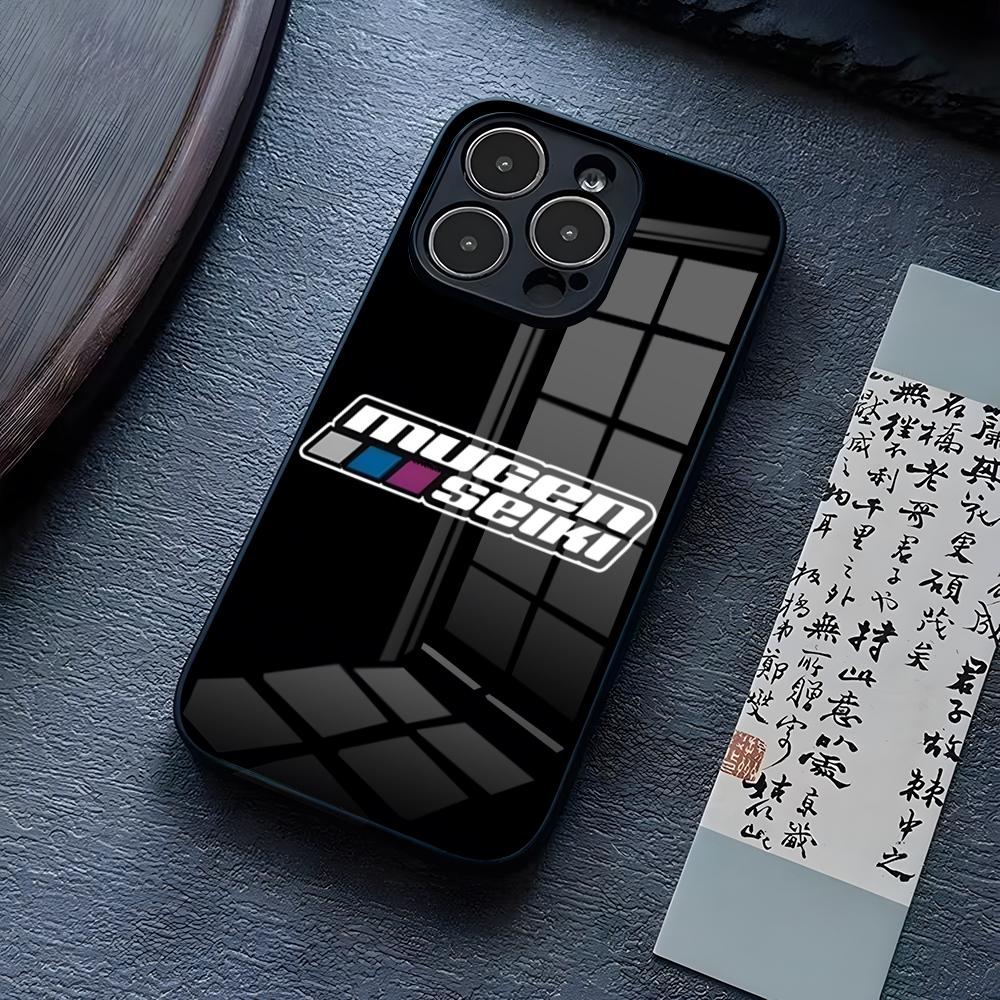 Mugen Seiki Rc Logo Phone Case For IPhone 16 Pro Max 14 15 Plus 13 Mini 11 12 X XR XS 8 7 Plus SE Glass Back Cover