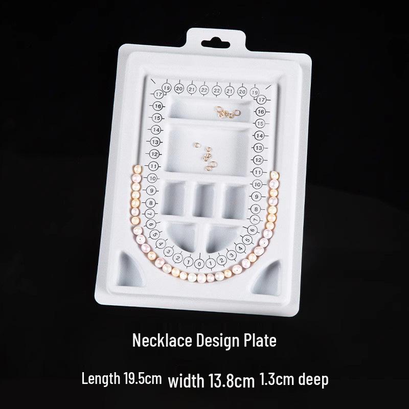 Beaded Bamboo Wooden Jewelry Tray for Bracelets and Necklaces