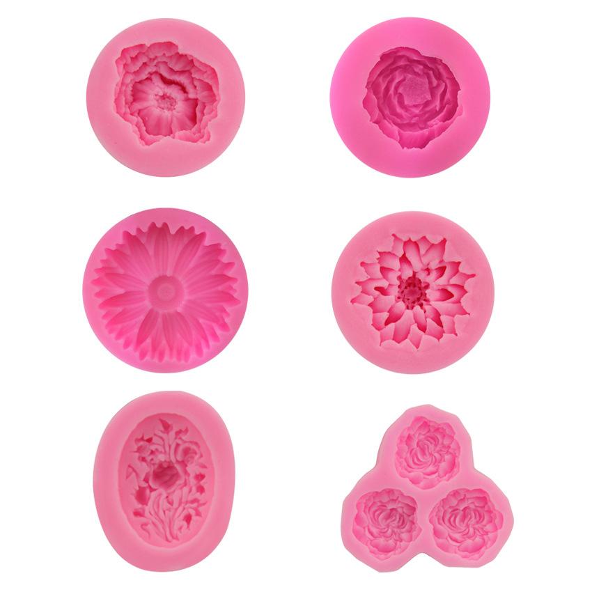 DIY Flower Shape Silica Gel Mold Soft Candy Craft Cake Candy Cake Baking Tool Mold Cake Decoration Tool