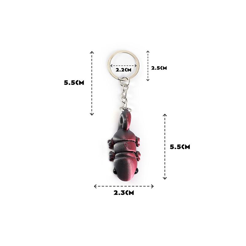 Creative 3D Printing Chameleon Keychain Pendant Multi-Joint Movable Simulation Animal Bag Charm Accessories Kids Gift Toys