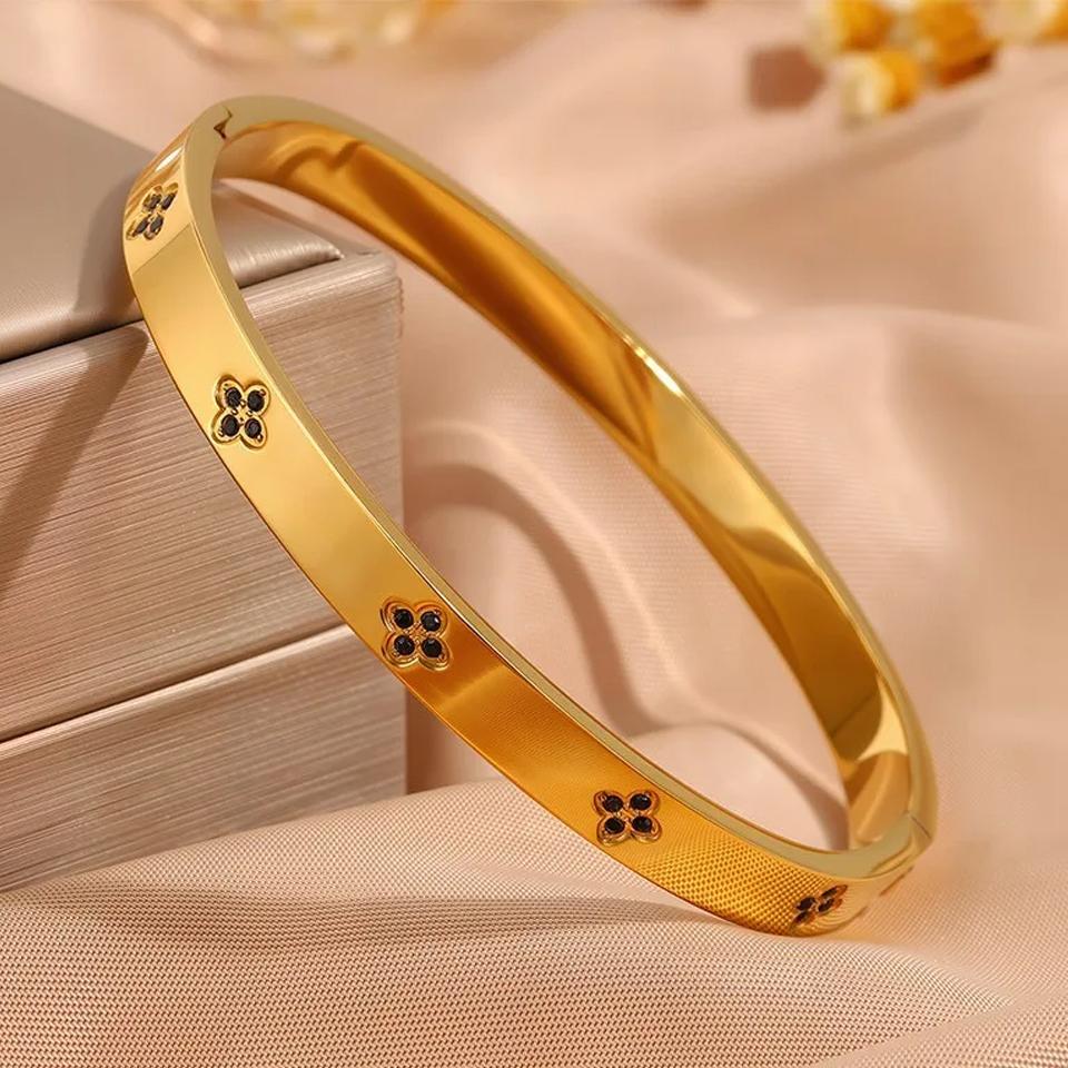 5/1 stuks Sprankelende Zirkonia Ingelegde Roestvrij Staal Armband Set voor Vrouwen Stapelbare Armbanden Mode Niet Verkleurende Sieraden Cadeau