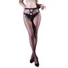 Sexy Bowknot Hollow Crotchless Aurora Stockings 3D Ultra-thin Glossy Silky See-through No-take-off Temptation Black Stockings