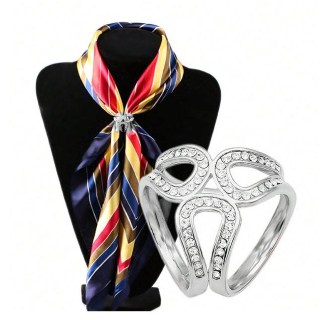 Cross-shaped Silk Scarf Buckle, Hem Knot Buckle
