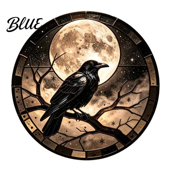 Decorative Window Privacy Film Halloween Raven Moon Static Glass Sticker Removable Decals Vintage Outdoor Stickers Crow PVC Waterproof Cling