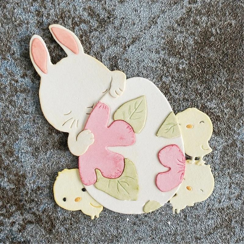 Easters Rabbits Chicken Cutting Dies Embossing Stencils Cuts Stencils Metal Die Cuts for Scrapbooking Card Decoration