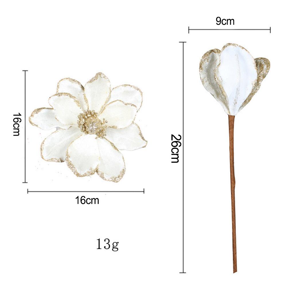 Christmas Flower Glittering Decoration 2026 Simulation Flower Christmas Garland Tree Hanging Pendant For Home Outdoor Decor