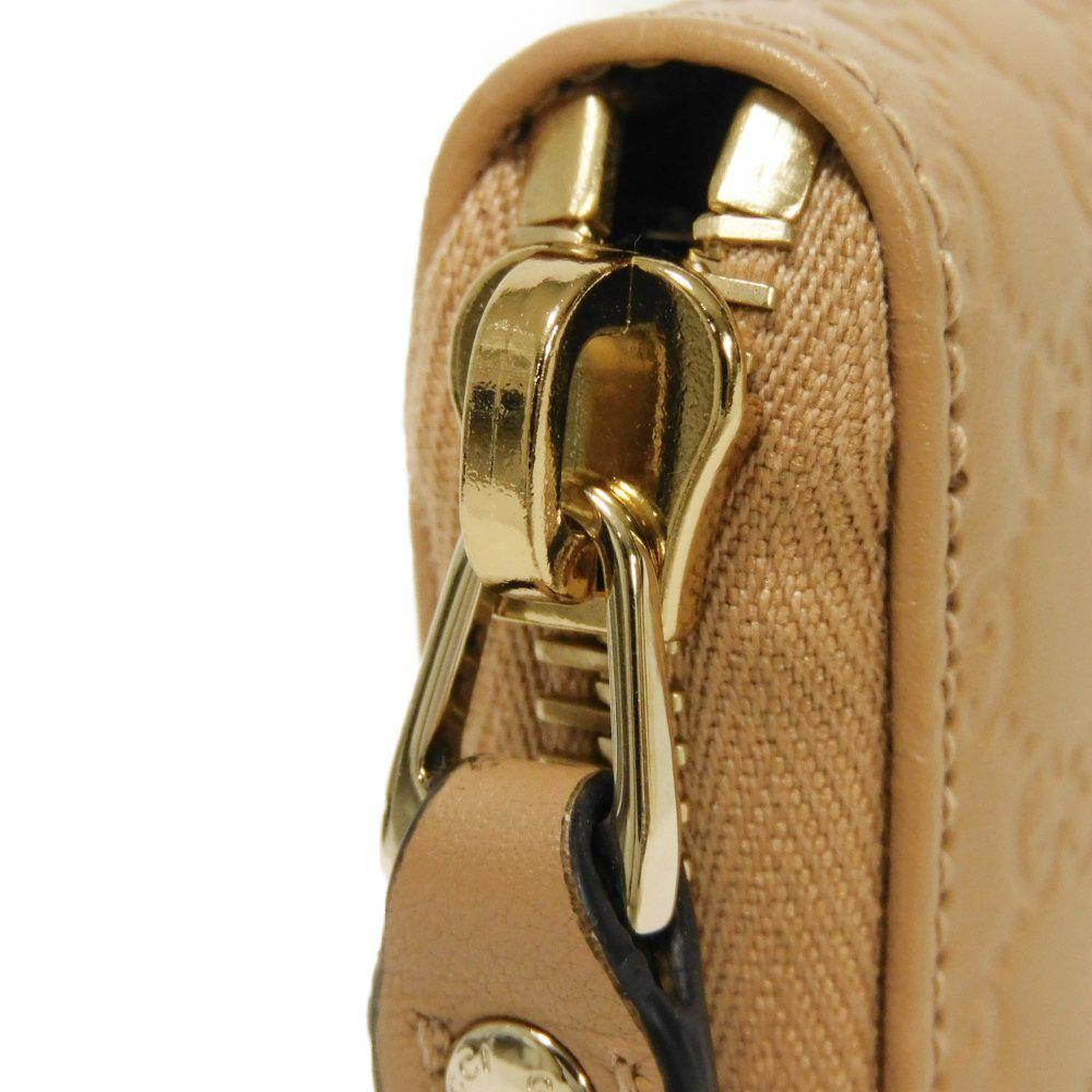 Used Guccissima Coin Purse 9539 544249 BMJ1G 2754 7943 with Embossed Double G Logo and Zip Around Closure, Micro GG