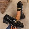 Women's Spring/Autumn Loafers - New Style Round-Toe British-Style Chunky Sole Height-Enhancing Slip-On College Shoes