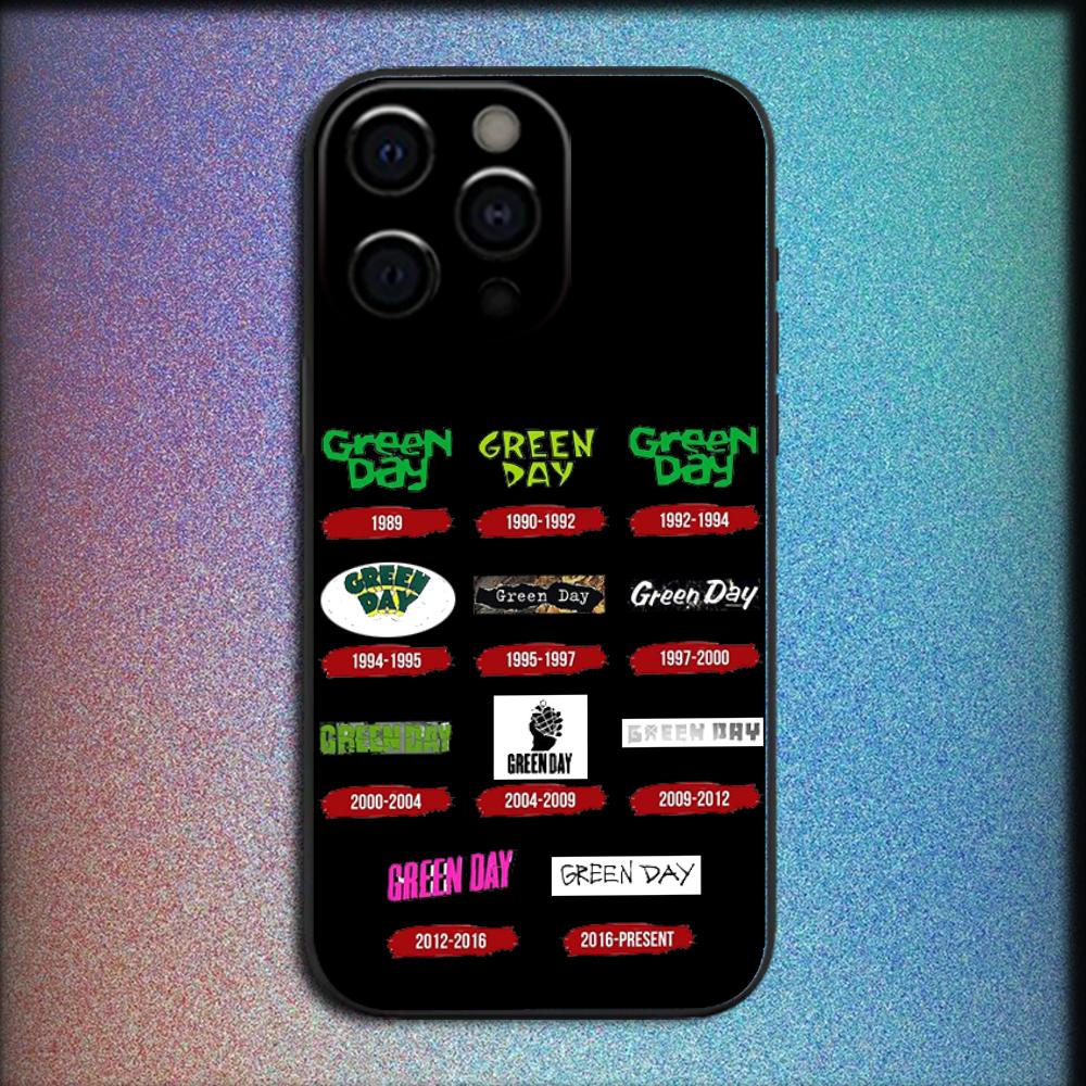 G-Green Day Band Phone Case For iPhone 16,15,14,13,12,11,Pro,X,XS,Max,XR,Plus,Mini Soft Black Cover
