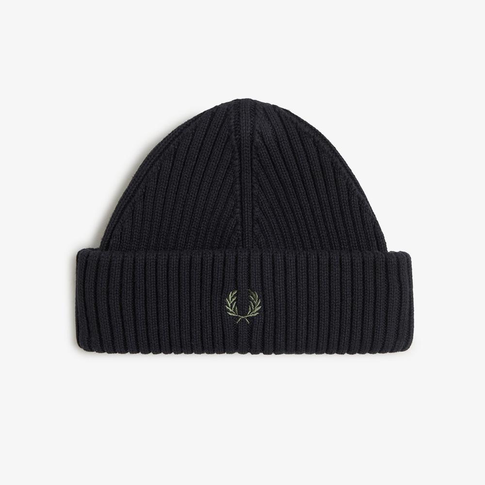 Fred Perry Cotton Rib Beanie - Black Cfpu2438148-102