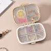 Mini Portable 8 Grids Pill Box Travel Medicine Organizer Container Wheat Sealed Tablets Storage Dispenser Box for Medicines